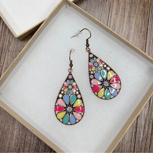 Boho Floral Teardrop Earrings